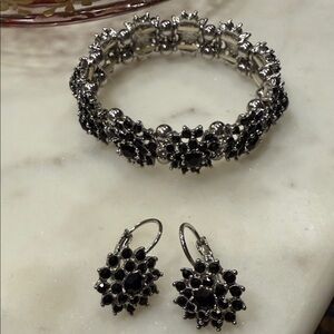 Black and Silver Starburst Jewelry Set